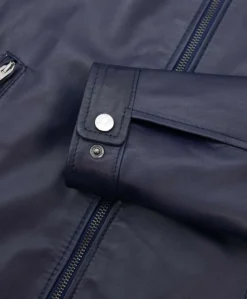 Uomo D'Arienzo Ted - Giacca in pelle naturale blu effetto liscio