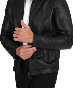 Uomo D'Arienzo Ted - Giacca in pelle nera effetto raggrinzito