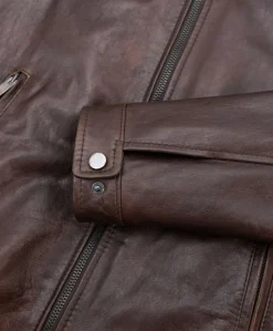 Uomo D'Arienzo Ted - Giacca in pelle testa di moro effetto vintage collo coreana