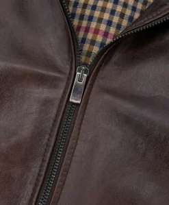 Uomo D'Arienzo Ted - Giacca in pelle testa di moro effetto vintage collo coreana