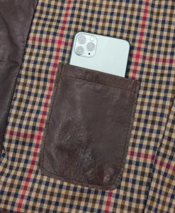 Uomo D'Arienzo Ted - Giacca in pelle testa di moro effetto vintage collo coreana