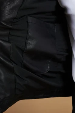 Uomo D'Arienzo Ted - Giacca in pelle traforata nera nappa effetto liscio