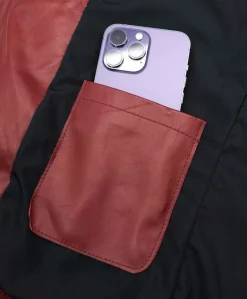 Uomo D'Arienzo Teo - Piumino in pelle bordeaux con cappuccio