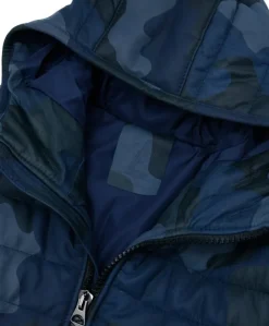 Uomo D'Arienzo Teo - Piumino in pelle mimetica blu con cappuccio