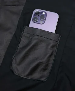 Uomo D'Arienzo Teo - Piumino in pelle nera con cappuccio
