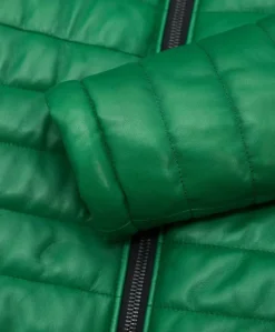 Uomo D'Arienzo Teo - Piumino in pelle verde con cappuccio