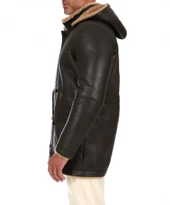 Uomo D'Arienzo Thomas - Cappotto montone shearling testa di moro con cappuccio staccabile