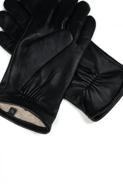 Uomo D'Arienzo Thor - Guanti in pelle nera da uomo touch screen