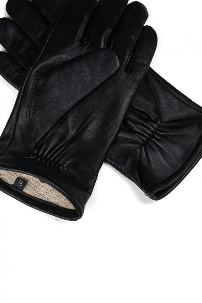 Uomo D'Arienzo Thor - Guanti in pelle nera da uomo touch screen