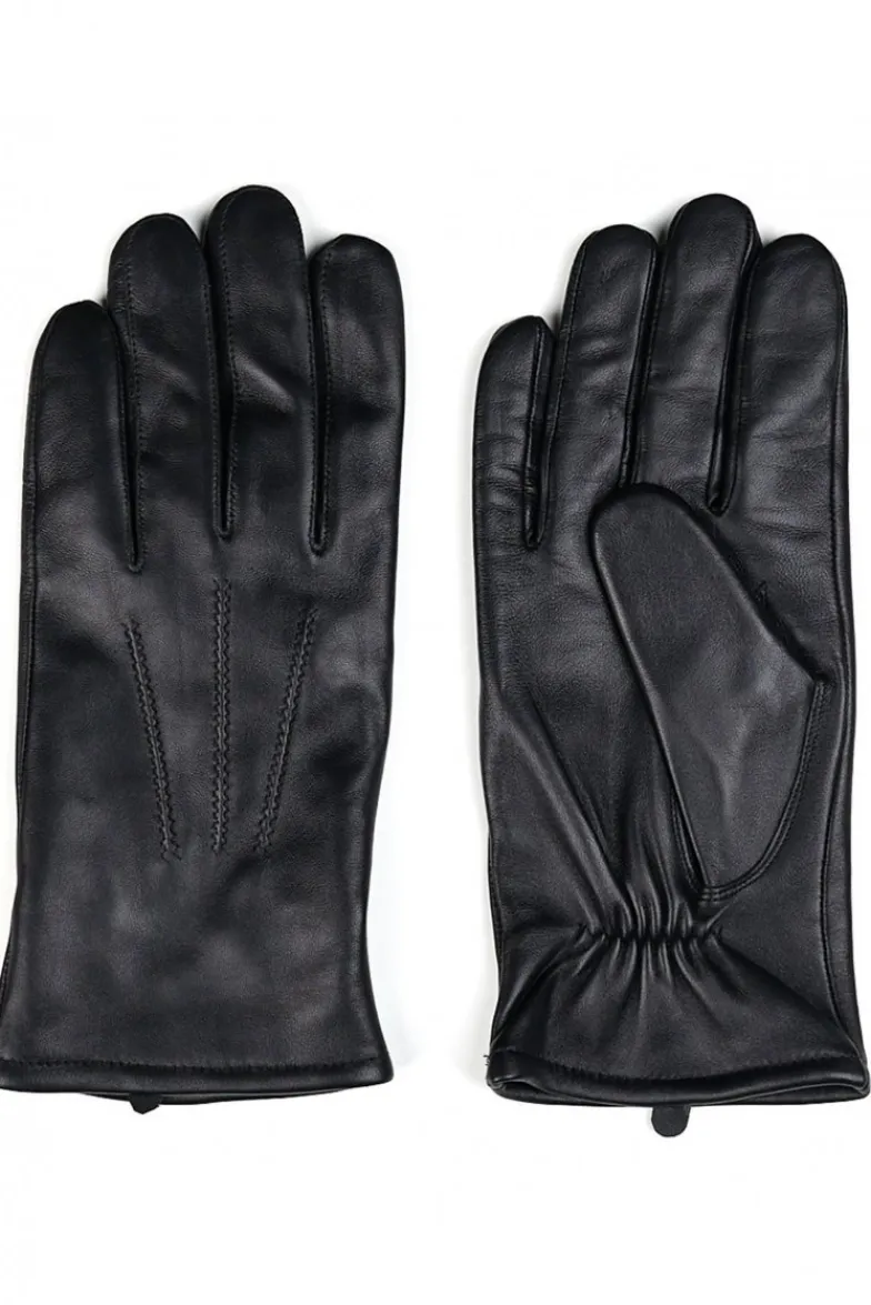 Uomo D'Arienzo Thor - Guanti in pelle nera da uomo touch screen