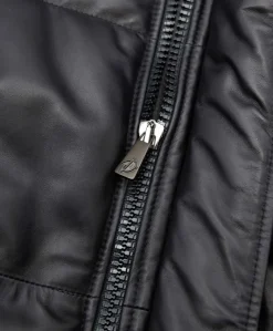 Uomo D'Arienzo Turchese - Piumino lungo in pelle nera uomo versione oversize