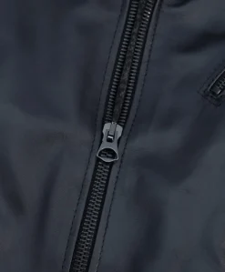 Uomo D'Arienzo U411 - Giacca moto in pelle nera biker trapuntato spalle effetto liscio