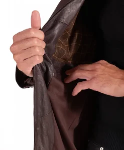 Uomo D'Arienzo Vittorio - Cappotto in pelle testa di moro con cappuccio staccabile