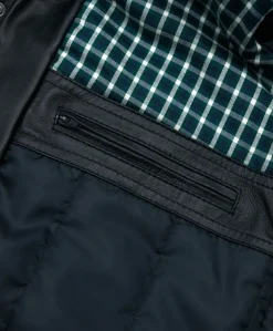 Uomo D'Arienzo Vittorio - Cappotto in pelle nera con cappuccio staccabile