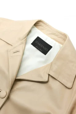 Donna D'Arienzo Wag - Giacca in pelle beige monopetto versione oversize