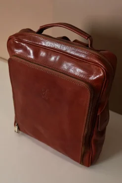 D'Arienzo Zaino in pelle cuoio di vitello borsa effetto vintage